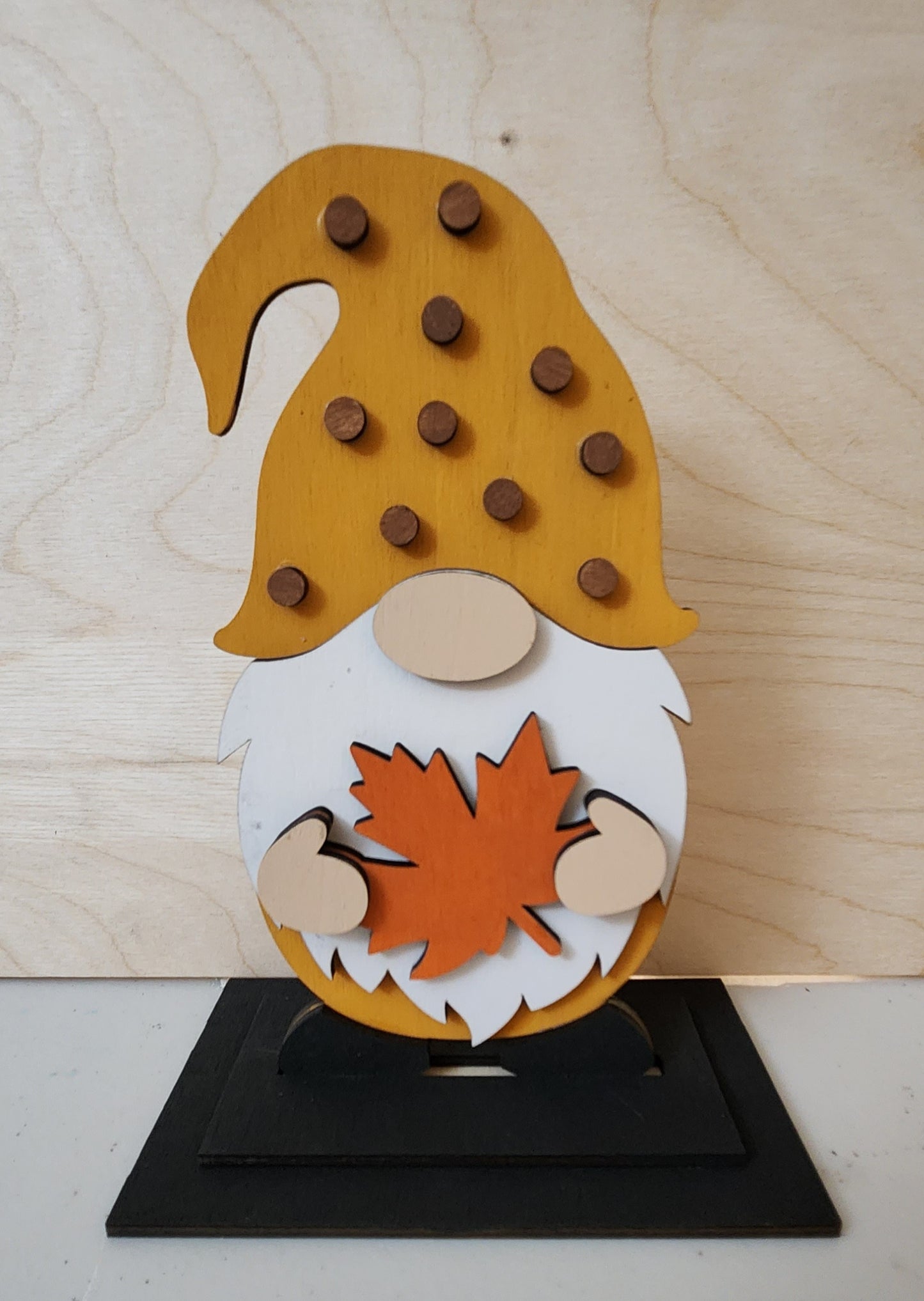 Standing Fall Gnome with Maple Leaf