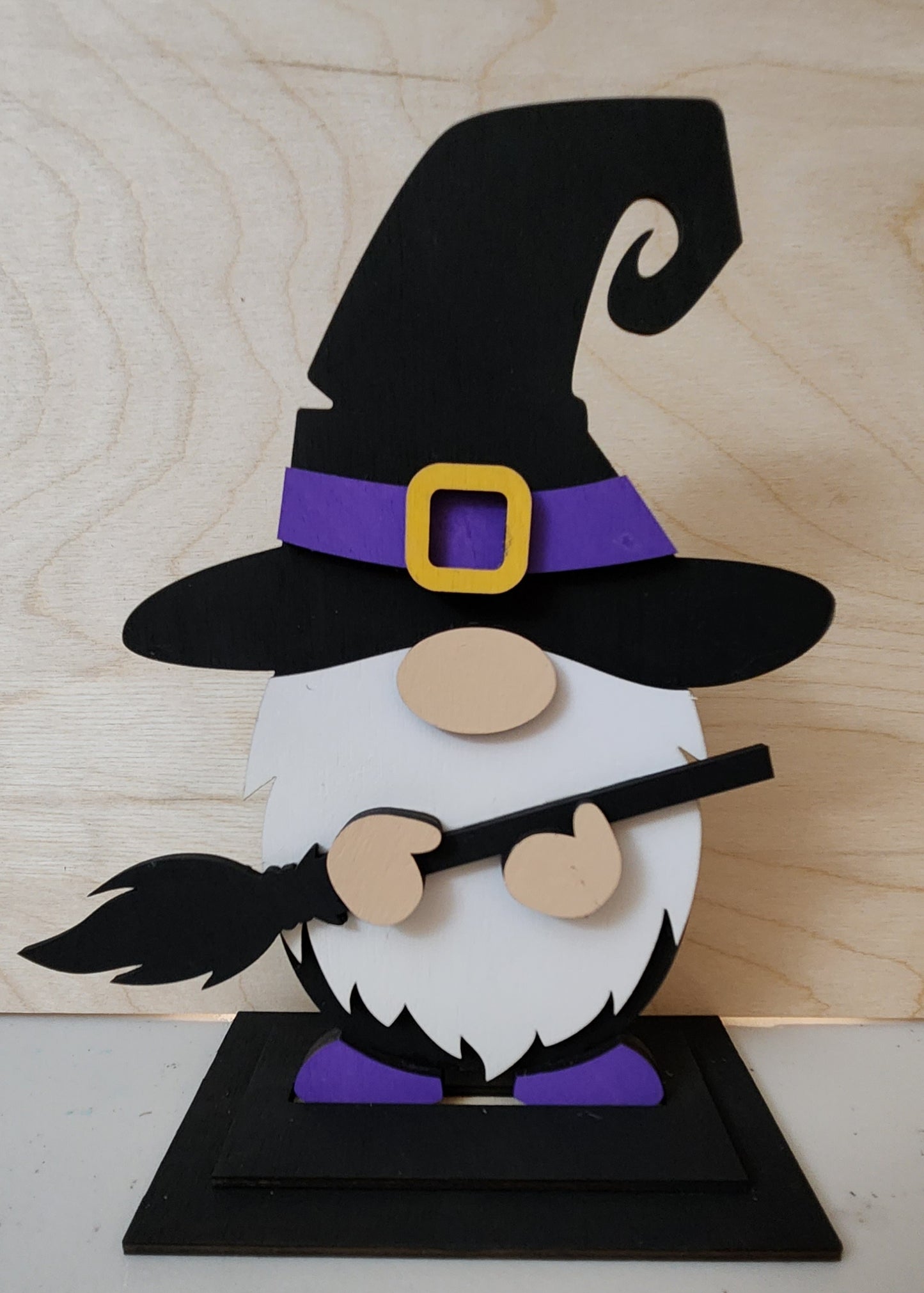 Standing Witch Gnome with Broom