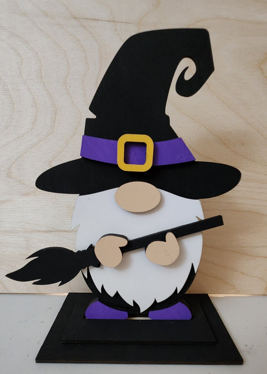 Standing Witch Gnome with Broom