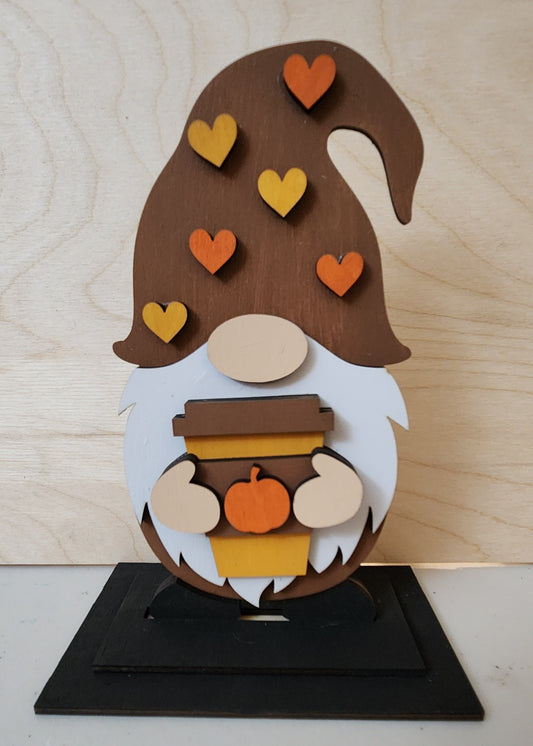 Standing Fall Gnome with Coffee
