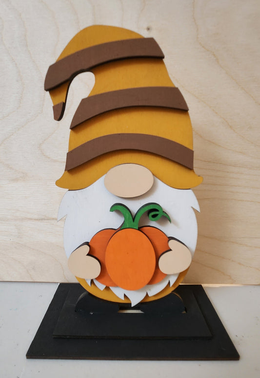 Standing Fall Gnome with Pumpkin
